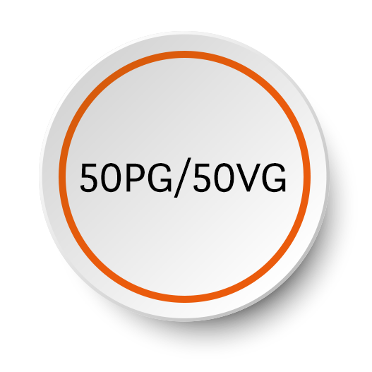 a plate with an orange circle and a text 50pg/50vg