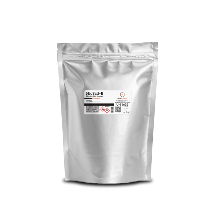 a package of NicSalt-B nicotine salt benzoate 1kg