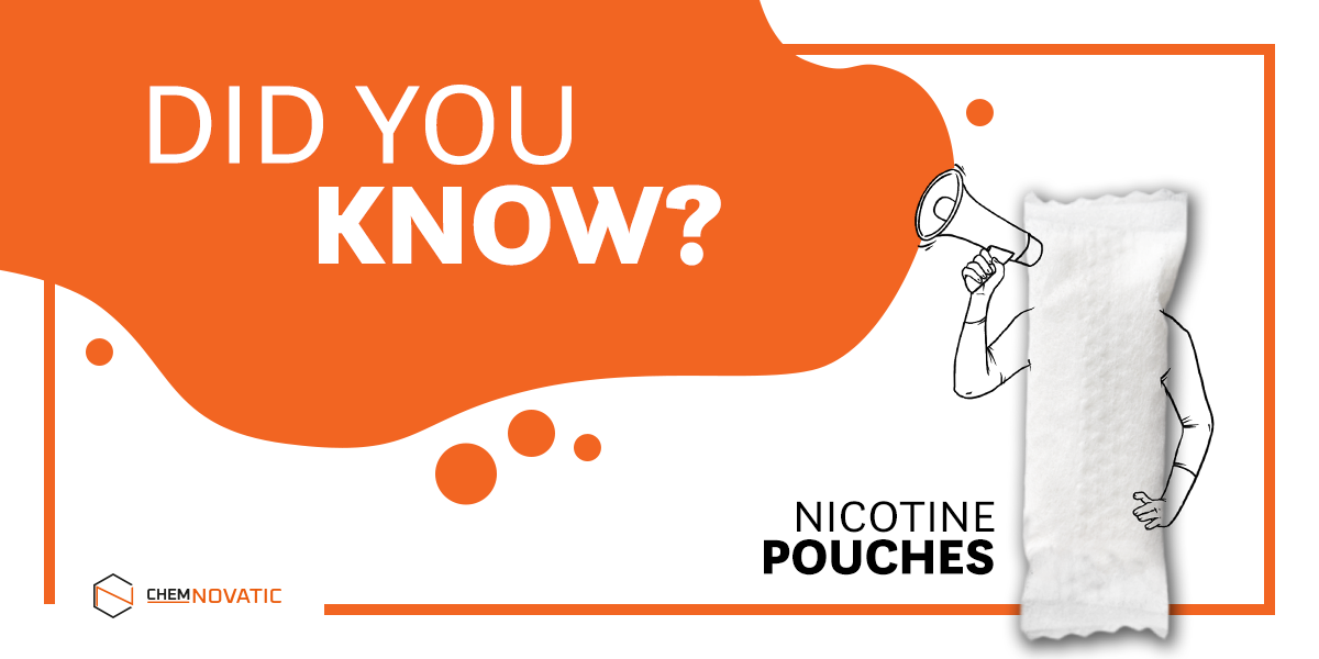 nicotine pouch holding a megaphone in its drawn right hand and a text: did you know?