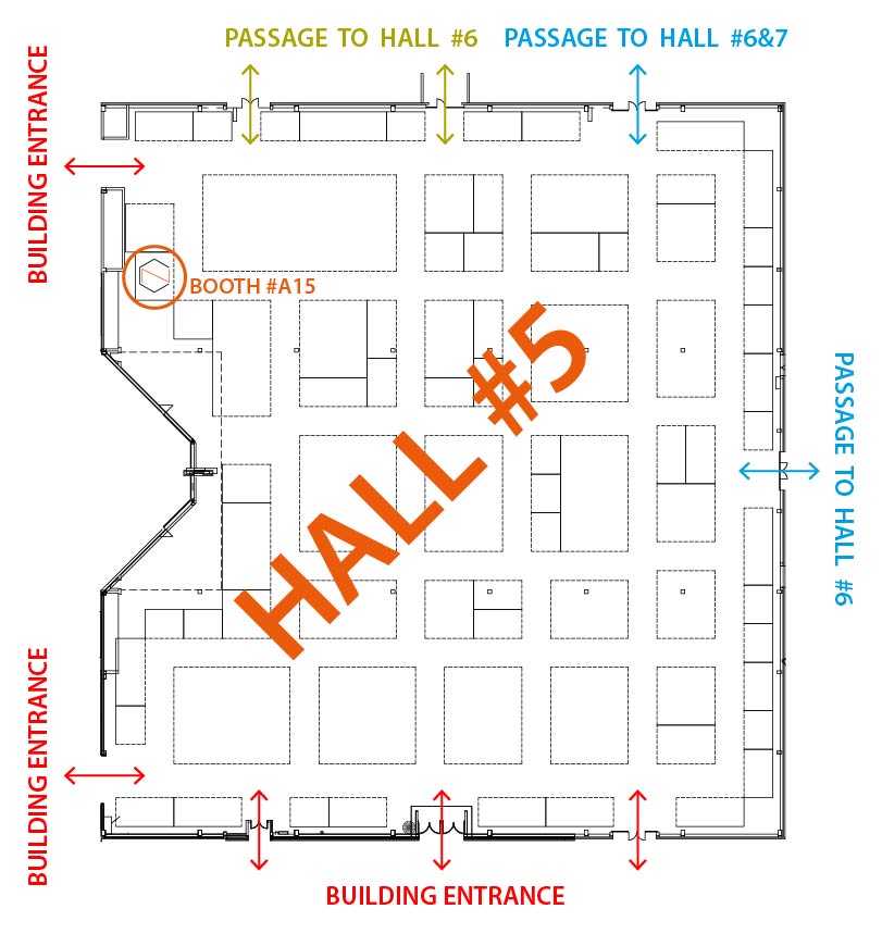 map of hall #5 of InterTabac 2016 with Chemnovatic stand marked