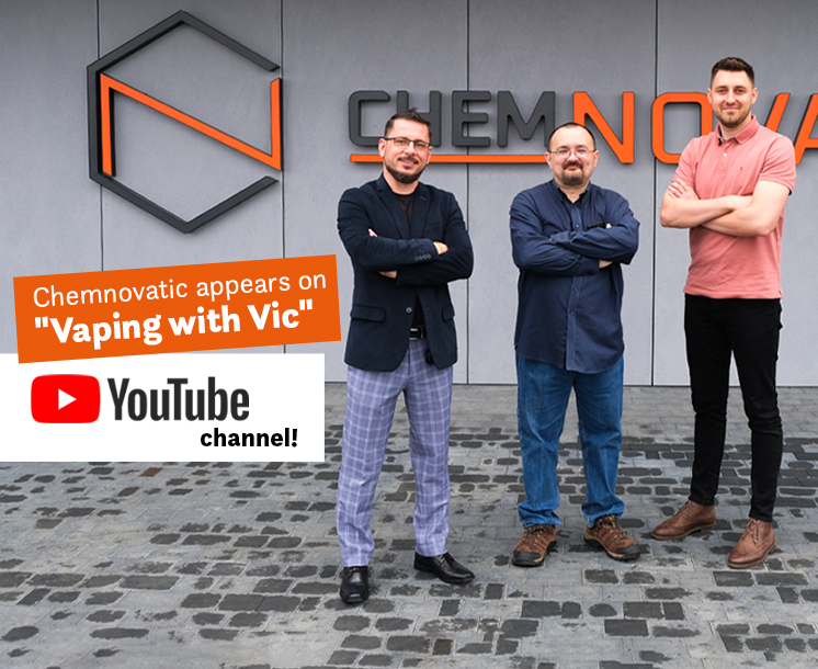 Dragos Stratulat, the managing dircetor of Chemnovatic UK; Victor "Vaping With Vic" Mullin; Mateusz Gawroński, the deputy sales manager