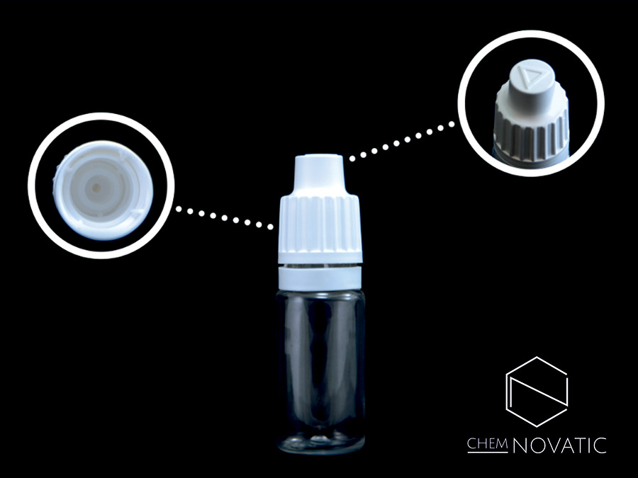 e-liquid bottles nozzle in 3 perspectives
