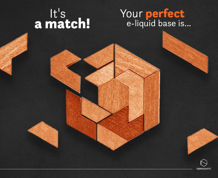 wooden puzzles; a text: it's a match! your perfect e-liquid base is....