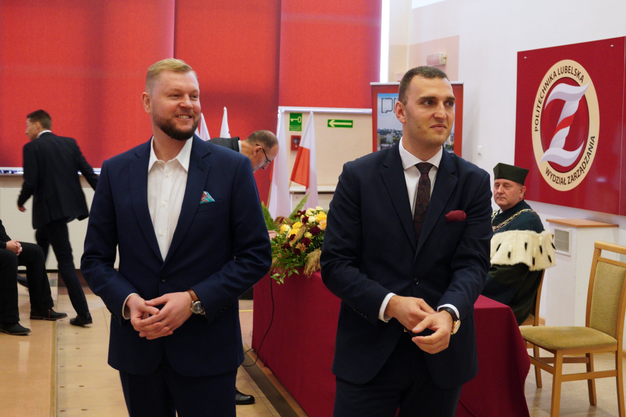 Bartłomiej Gęca on the left and Marcin Ławecki on the right at the Lublin University of Technology academic year inauguration