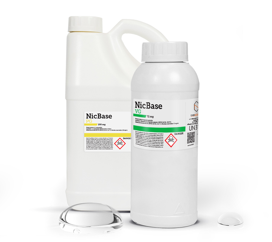2 bottles of NicBase - nicotine base - based on vegetable glycerine, and baed on propylene glycol