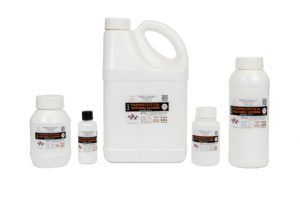 5 bottles of different sizes of chemnovatic nicotine bases