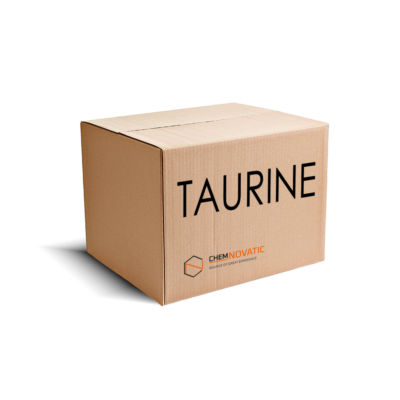 a box with a text: taurine, and a chemnovatic logo