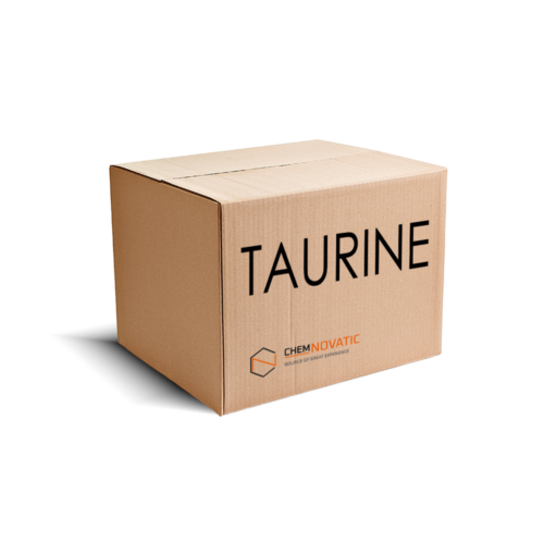 a box with a text: taurine, and a chemnovatic logo