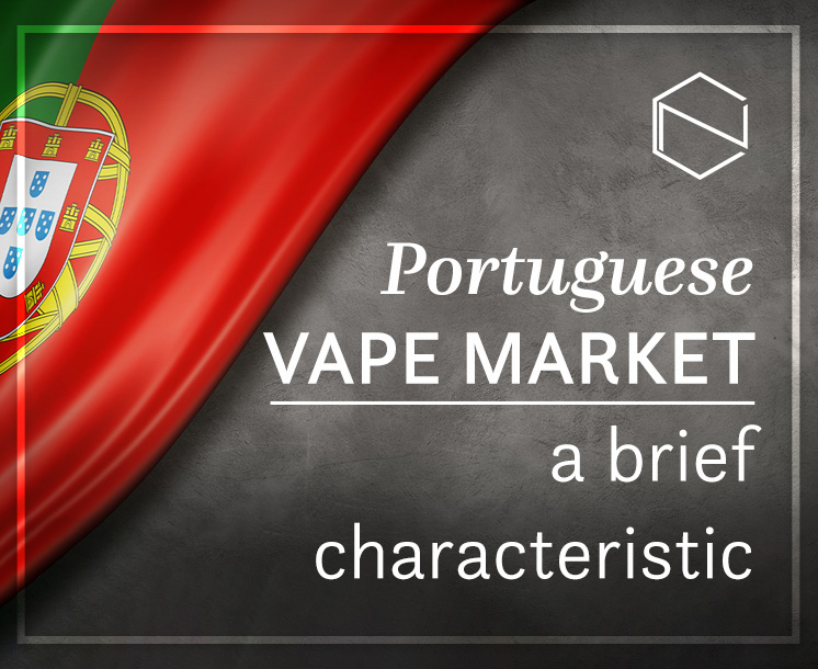 Flague of Portugal and a text: Portuguese vape market a brief characeristic