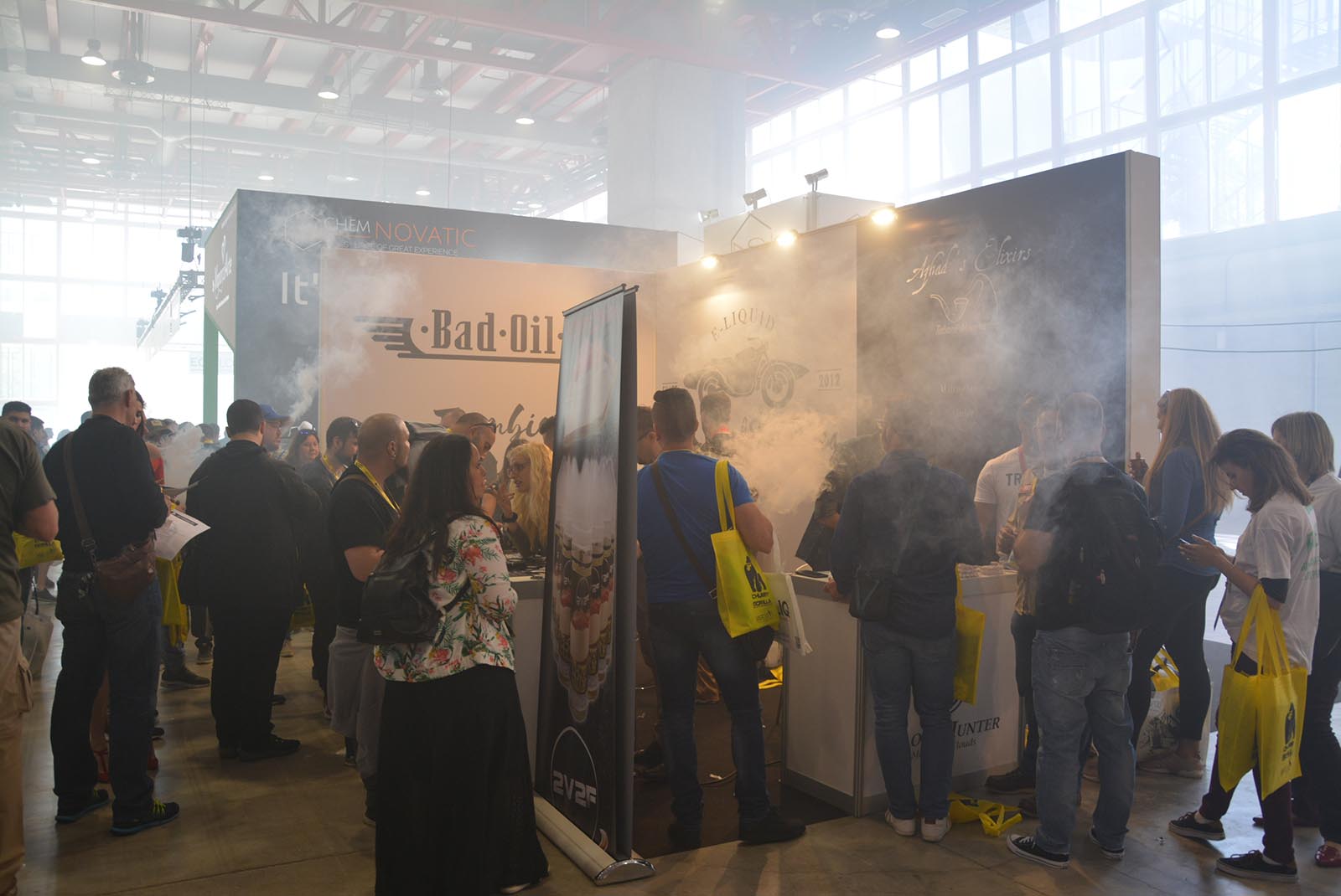 people vaping at bad oil stand
